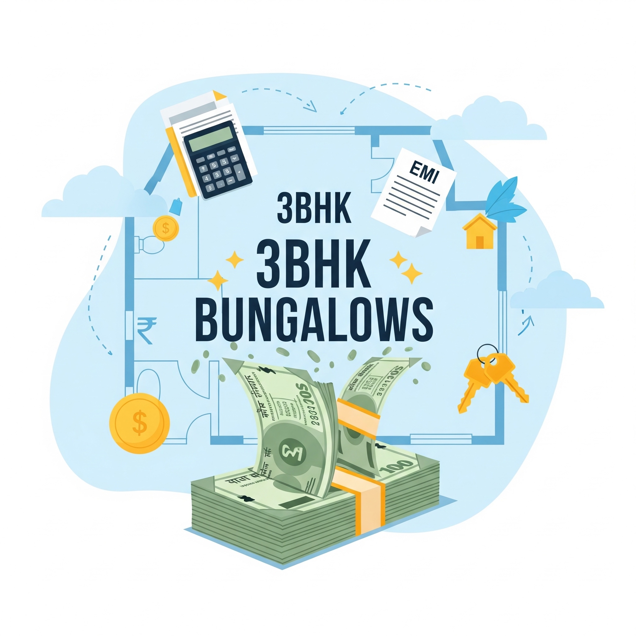 Affordable 3BHK bungalows near Adajan Surat under 70 lakhs – Budget-friendly bungalow for sale with modern amenities